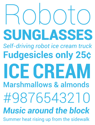 Styles: 18 (9 weights + italics)
Designer: Christian Robertson
Commercial use: OK
Web Font: Google Web Font
Apache license