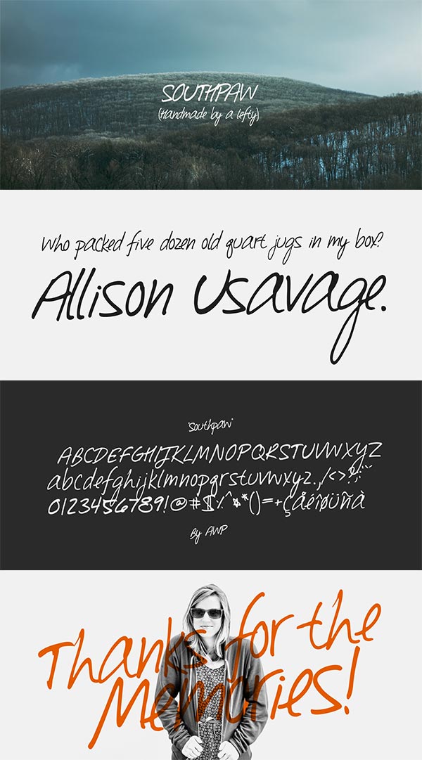 Southpaw Handwriting Font