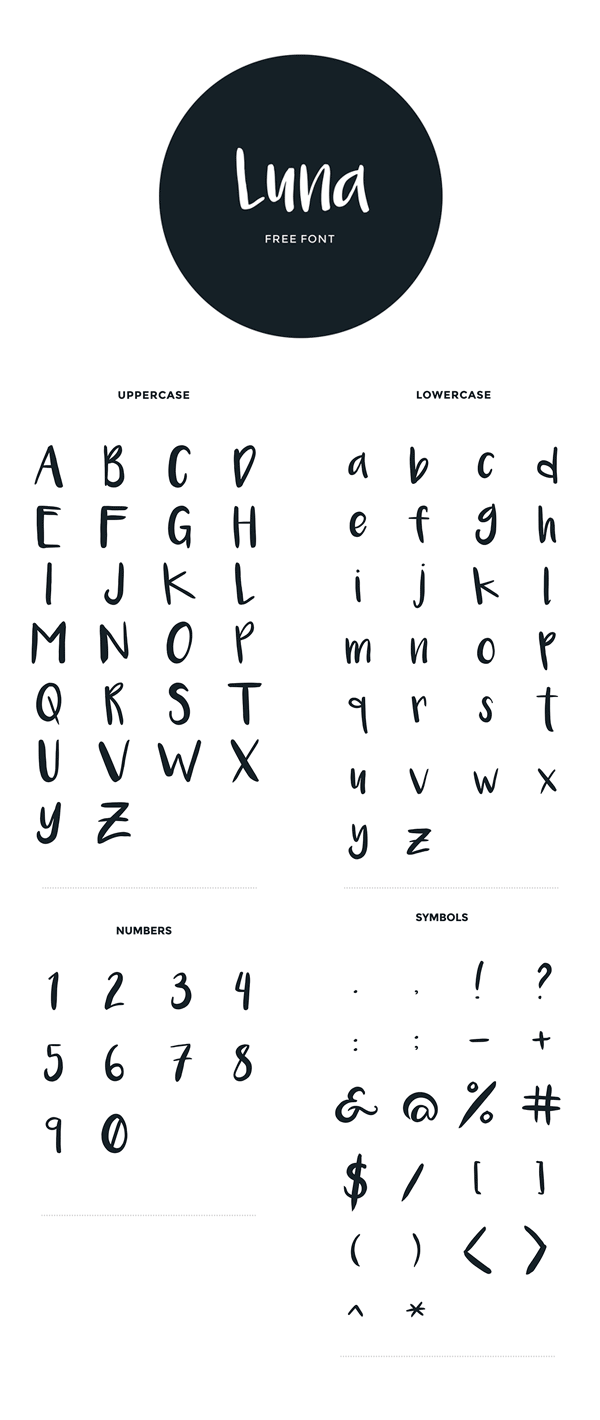 LUNA free font