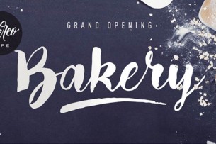 Bakery is a brush script font made with a brush pen. With the booming of handlettering font faces springing up everywhere, this font is free but restricted to personal use only.