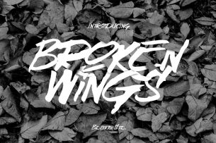 Broken Wings is an expressive, rugged brush font that is free to download.