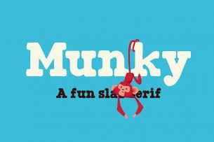 Munky is a friendly display font that is perfect for headlines and titles.