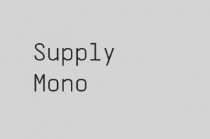 Supply Mono is a versatile monospaced font that was inspired by industrial designs and architecture.