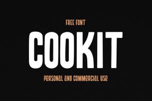 Cookit is a display style uppercase-only free font that has personal touch to it.