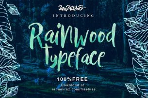 Rainwood Free Typeface is a handmade paint brush style font that combines handwriting with brush and paint touch.