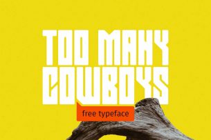 Too Many Cowboys is a free rounded squarish font that's meant for display purposes.