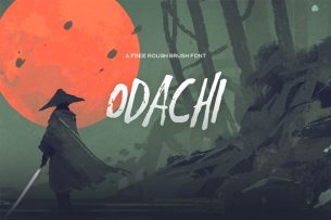 Odachi is a rough looking hand drawn brush free font.