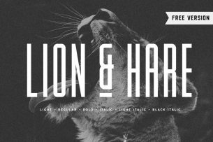 Lion and Hare is an ultra tall and compressed font family that portrays strength and power.