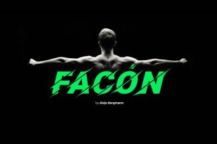 Facon is a font that emphasises on movement and speed.