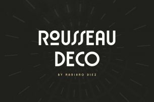 Rousseau Deco is a free typeface inspired by Art Deco.