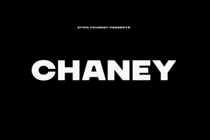 Chaney is geometrical sans serif font set in all caps display.